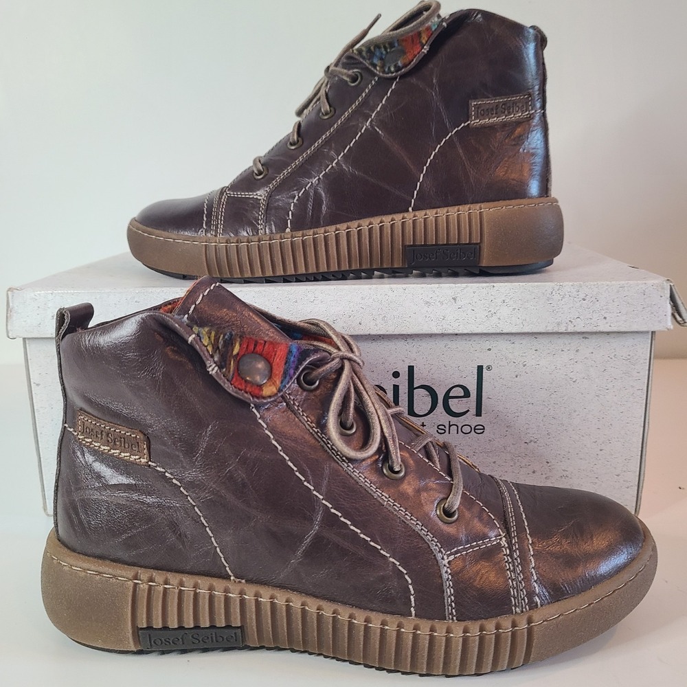 Josef Seibel Womens 37 Shoes Germany Leather comfort knitted Boots Maren‎ 09